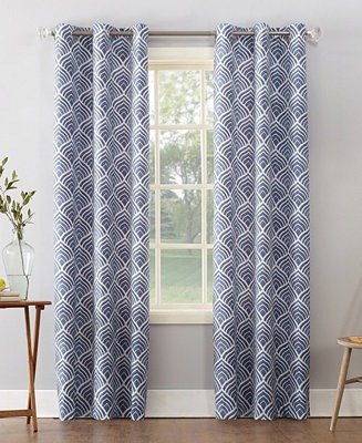 Clarke 40" X 95" Geometric Print Textured Thermal Insulated Grommet Curtain