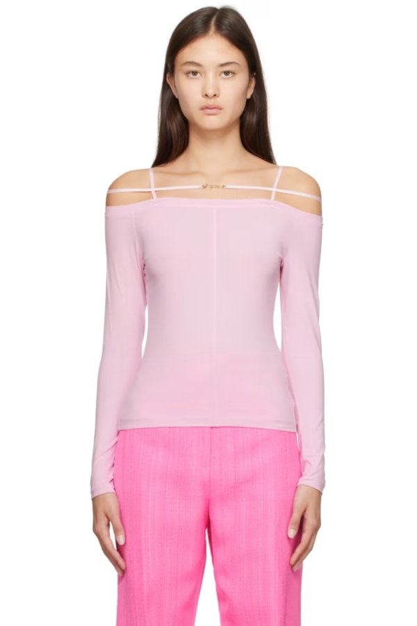 Pink Le Papier 'Le T-Shirt Sierra' Long Sleeve T-Shirt