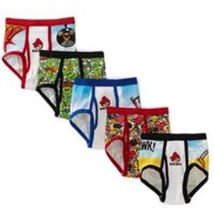 Fruit Of The Loom Boys 2-7 Angry Birds 5 Pack Brief