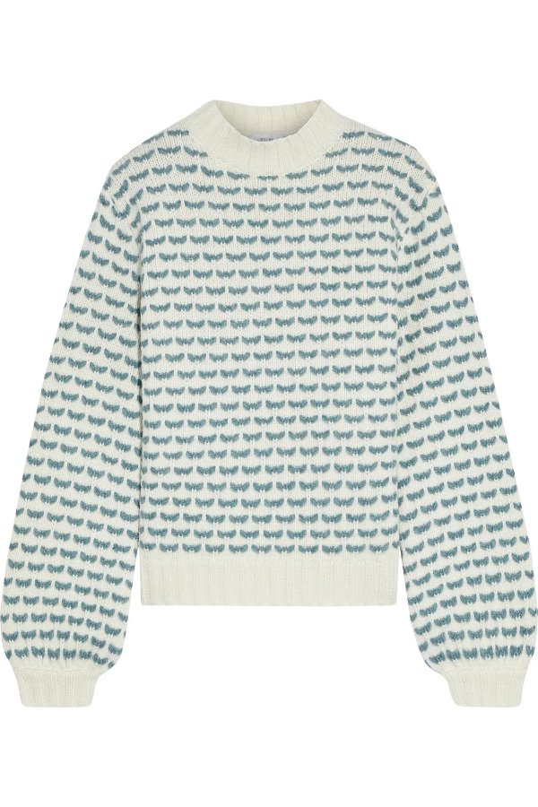 Clara jacquard-knit wool-blend sweater