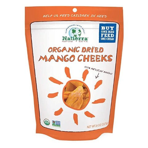 NatierraOrganic Dried Mango Cheeks, No Sugar Added, Non-GMO & Vegan, 8 Ounce