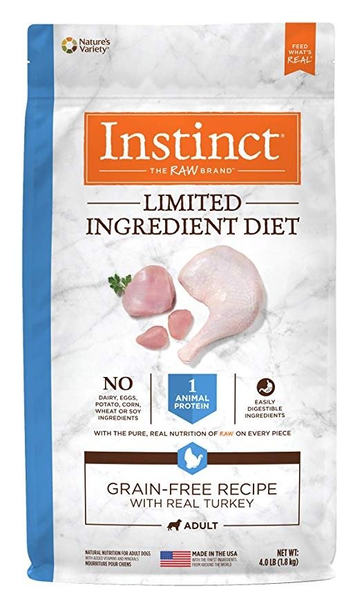 Limited Ingredient Diet Grain Free Recipe with Real Turkey Natural Dry Dog Food by Nature's Variety, 22 lb. Bag