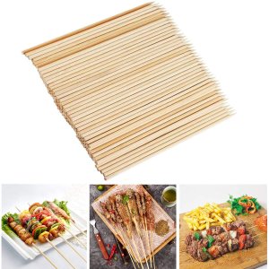 Fu Store Bamboo Skewers Set of 100 Pack,with Free 10 Pairs of Gloves