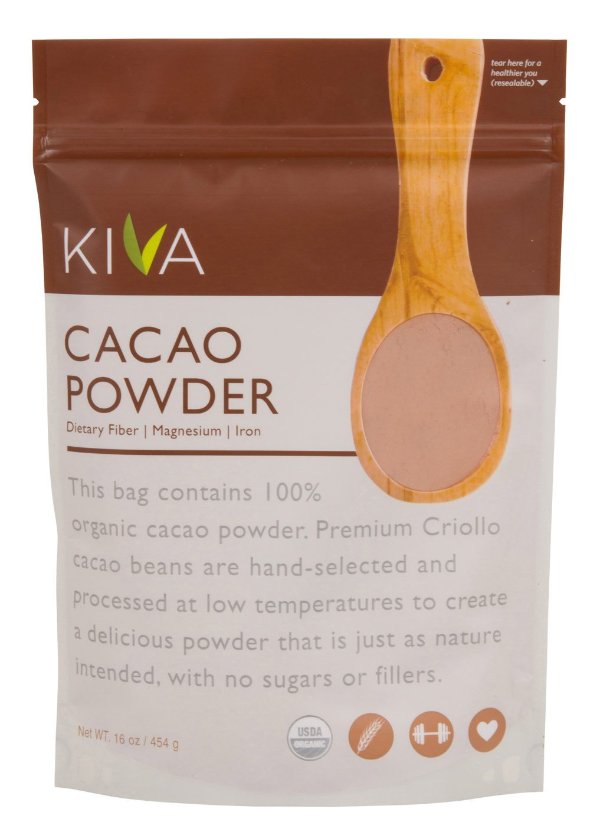 Kiva 有机阿瓜多尔可可粉 无糖黑巧克力粉 1磅装