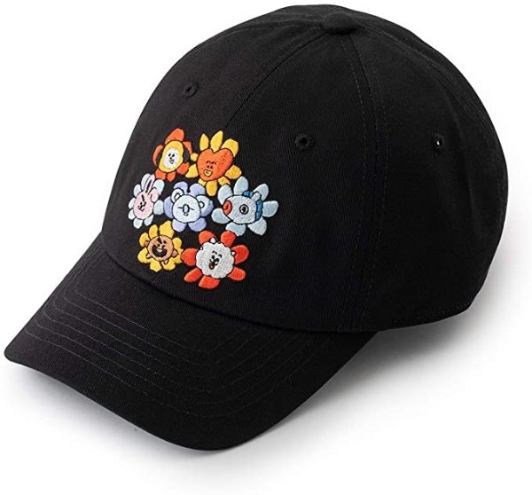 Flower Collection Character Embroidered Unisex Cotton Baseball Cap Hat