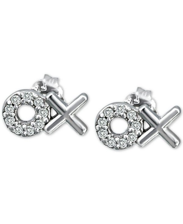 Cubic Zirconia XO Stud Earrings in Sterling Silver, Created for Macy's