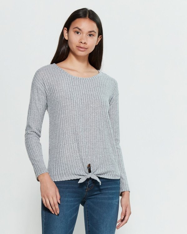 Ribbed Knotted Sweater