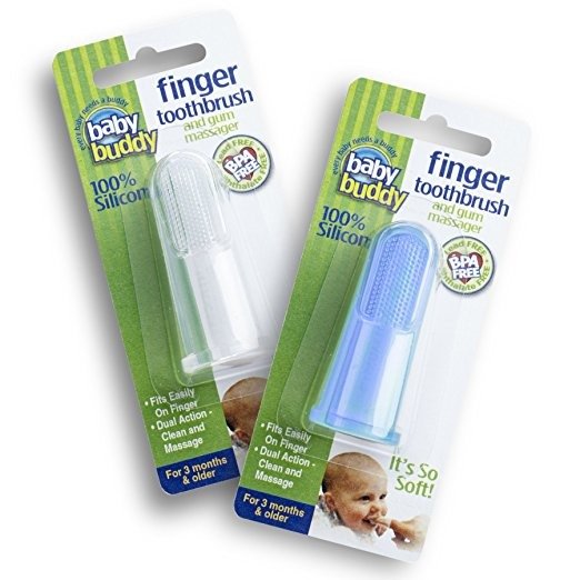 婴儿硅胶指套牙刷，两款多色可选