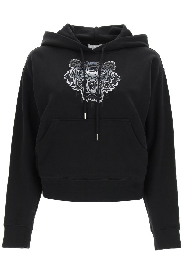 boxy sweatshirt with tiger gradient embroidery