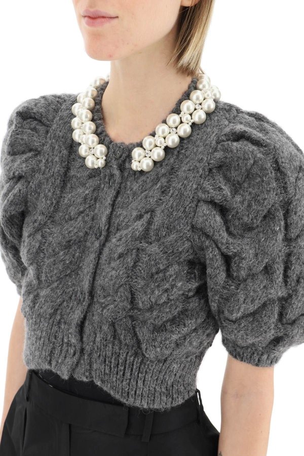 Coltorti Boutique Simone Rocha cropped balloon sleeve cardigan