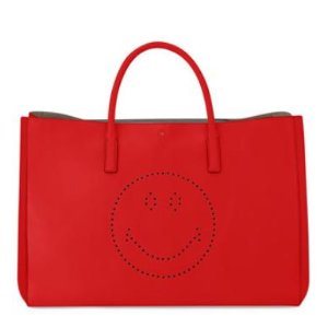 Anya Hindmarch Ebury Maxi Smiley Tote Bag, Bright Red@Neiman Marcus