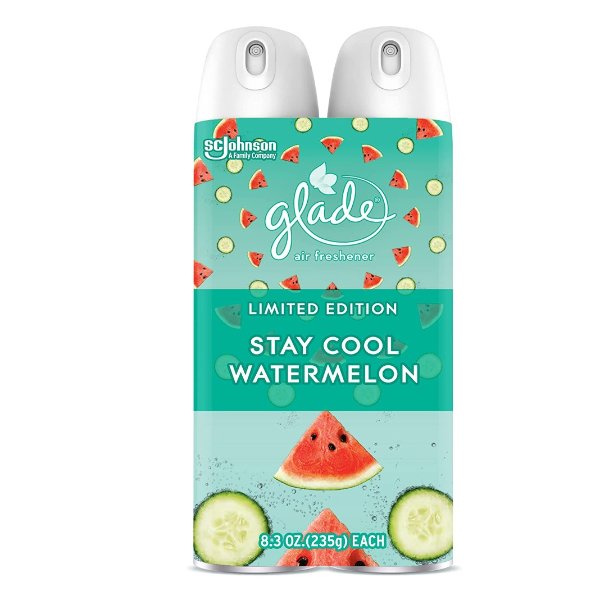 Glade Air Freshener, Room Spray, Stay Cool Watermelon, 8.3 Oz, 2 Count