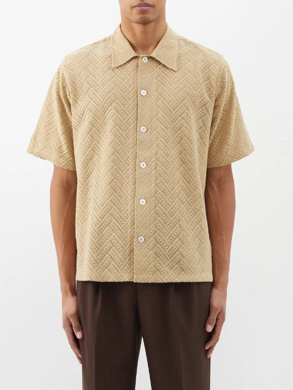 Spacey jacquard-knit shirt | Sunflower