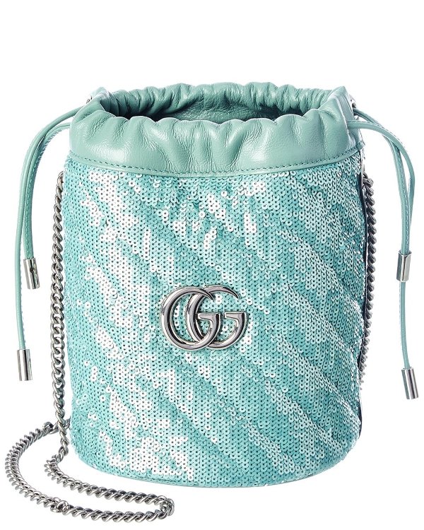 GG Marmont Mini Sequin Bucket Bag