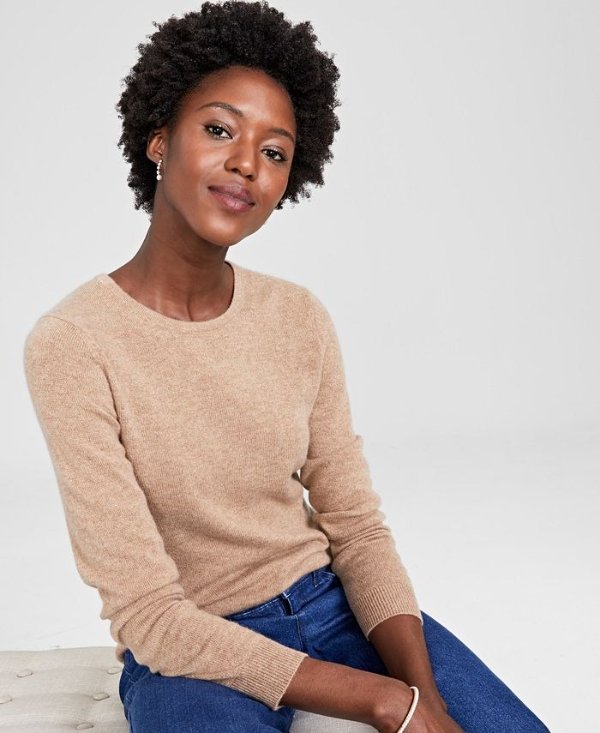 Crew-Neck Cashmere Sweater, Created for Macy's