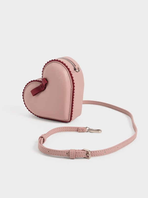 Pink Heart-Shaped Crossbody Bag