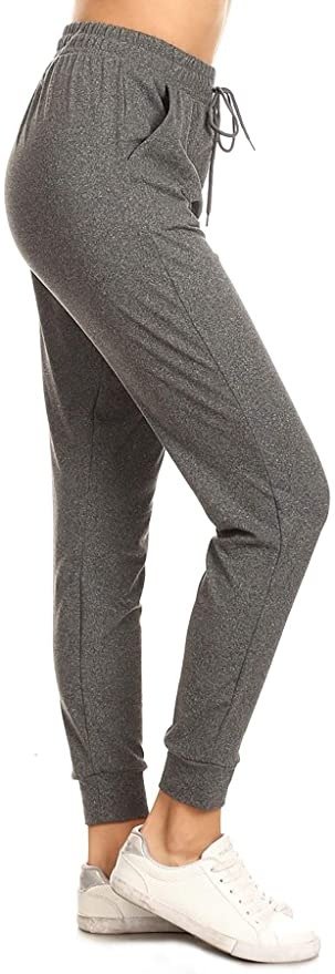 Depot Women's Printed Solid Activewear Jogger Track Cuff Sweatpants