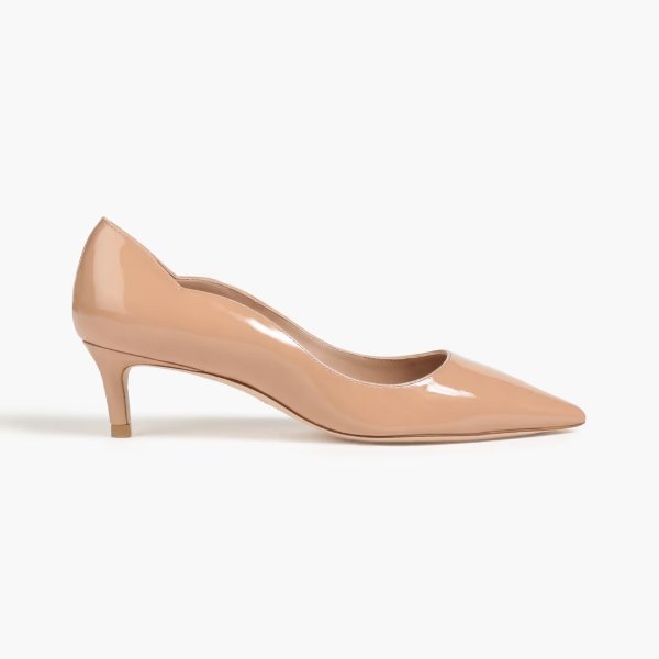 Anny scalloped patent-leather pumps