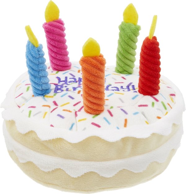 Plush Squeaking Birthday Cake Dog Toy, Small/Medium - Chewy.com