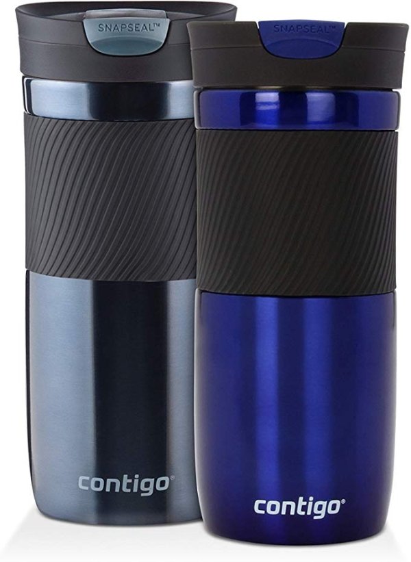 Contigo SnapSeal Byron Vacuum-Insulated Stainless Steel Travel Mug, 16 oz, Deep Sea and Stormy Weather