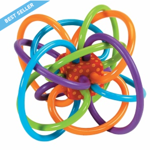 tan Toy Winkel Rattle and Sensory Teether Activity Toy