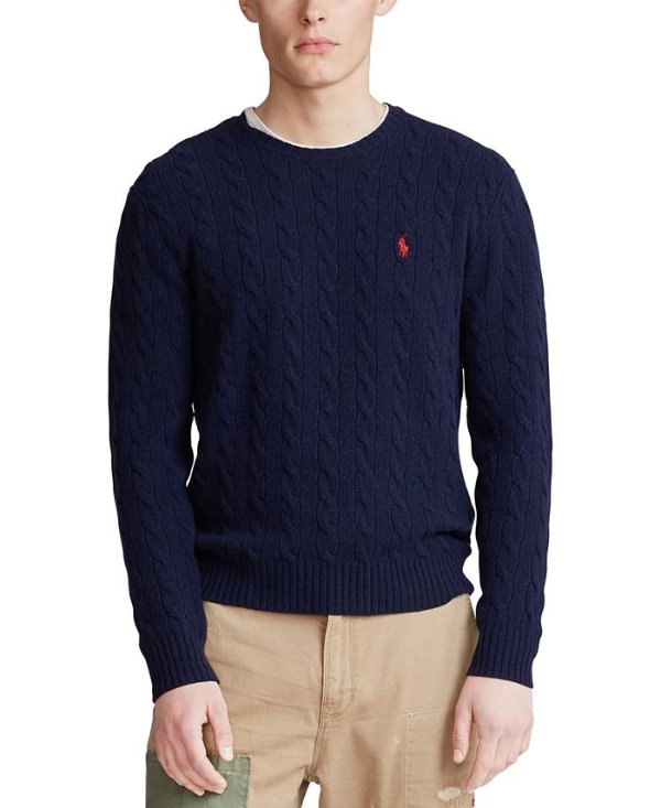 Men's Cable Wool-Cashmere Sweater