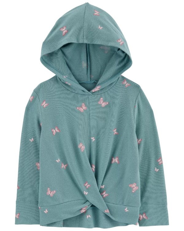 Toddler Floral LENZING ECOVERO Tie-Front Hoodie