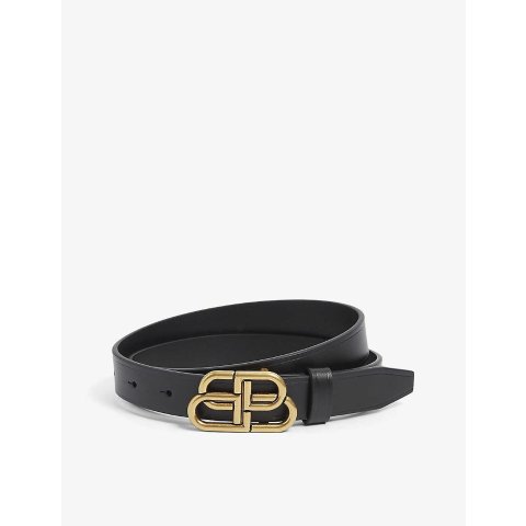 BalenciagaLogo-buckle leather belt