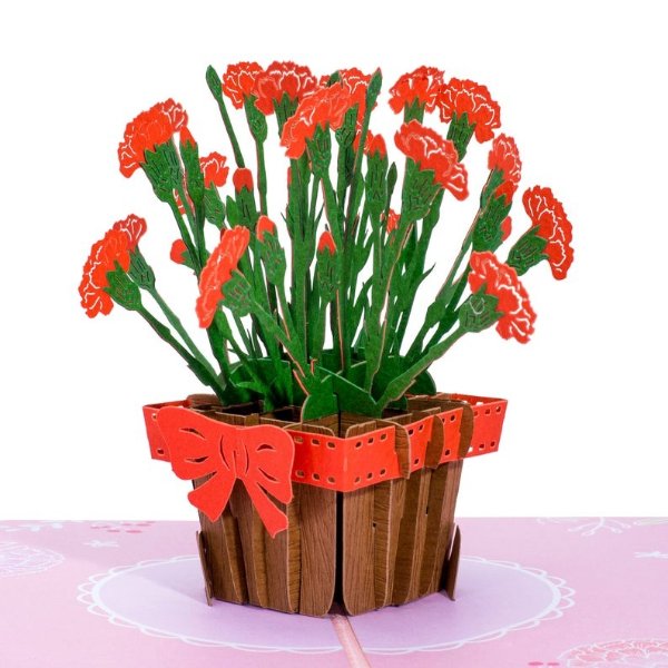 Paper Love Pop Up Card Carnation Flower Card 3D Pop Up | Etsy