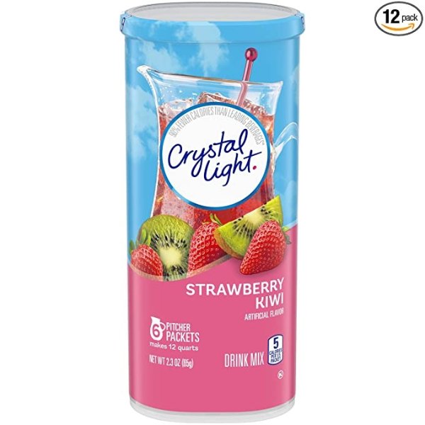 Crystal Light Strawberry Kiwi Drink Mix (72 Pitcher Packets, 12 Packs of 6)
