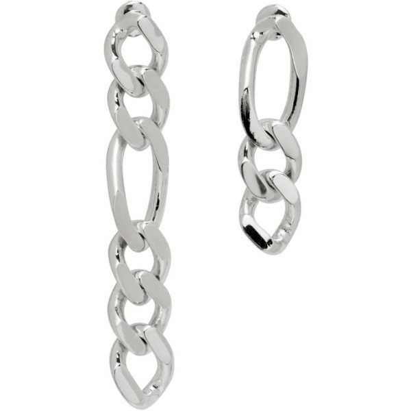 Silver #849 Asymmetric Chain Earrings