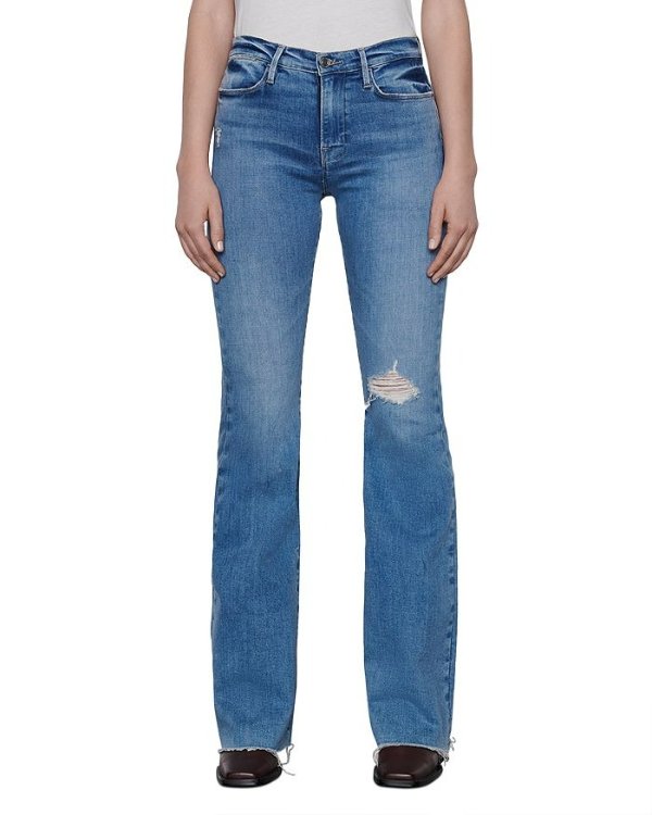 Le High Flare Jeans in Handcrafted Destruct