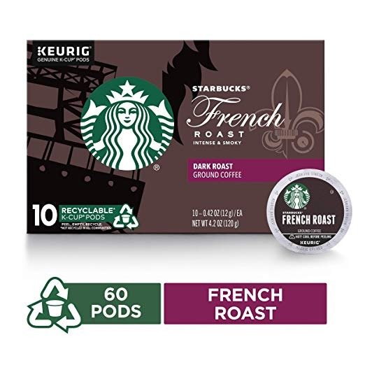 French Roast Dark Roast Single Cup Coffee for Keurig Brewers, 6 Boxes of 10 (60 Total K-Cup Pods)