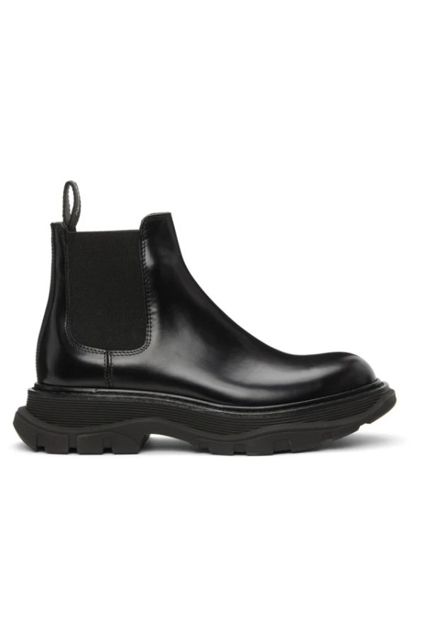 Black Tread Slick Chelsea Boots
