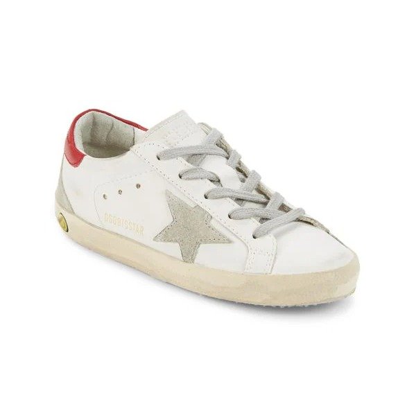 Kid's Star Patch Leather & Suede Sneakers