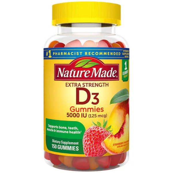 Made Extra Strength Vitamin D3 125 mcg, 150 Gummies