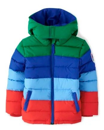 Boys Long Sleeve Colorblock Puffer Jacket - Knights and Dragons | Gymboree - TOMATO