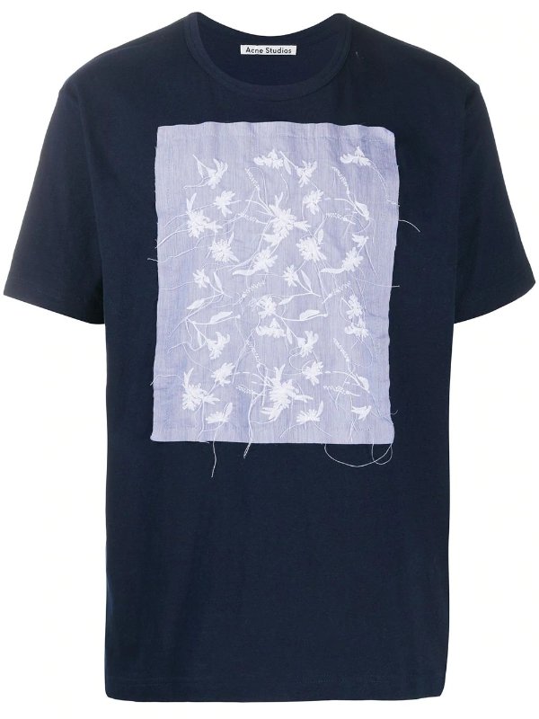 floral embroidery T-shirt