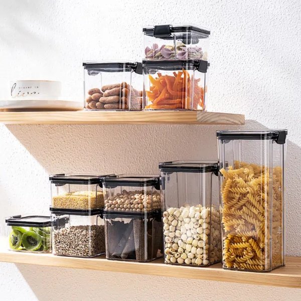 1pc 15 5oz 23 6oz 32 1oz 43 9oz 60 8oz Food Storage Container With Lid Clear Plastic Kitchen And Pantry Organization Canisters - Home & Kitchen - Temu