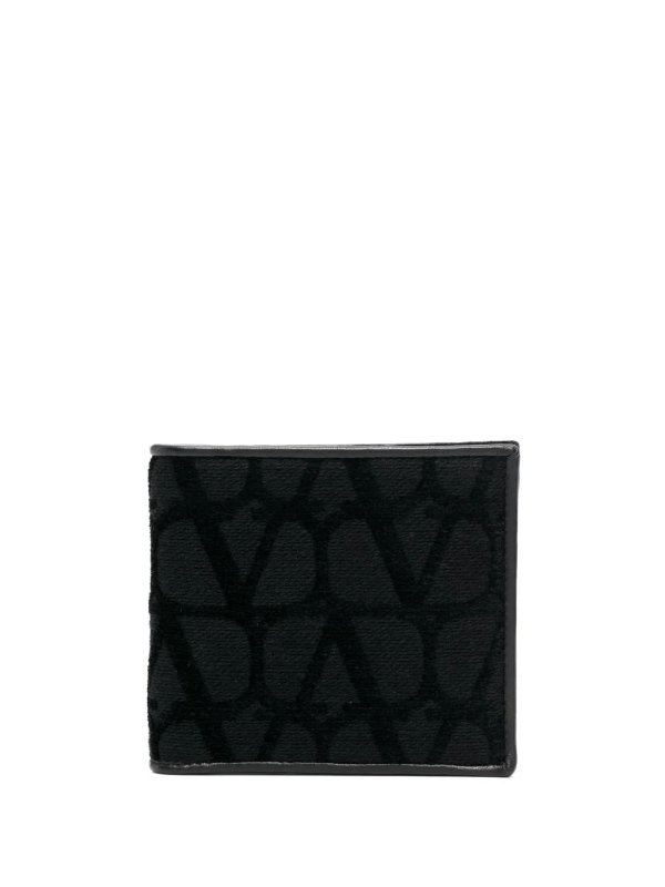 Black Toile Iconographe Leather Bi-Fold Wallet