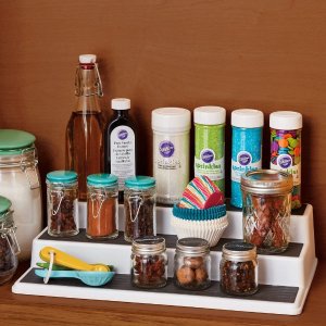 Copco Non-Skid 3-Tier Spice Pantry Kitchen Cabinet Organizer, 15-Inch