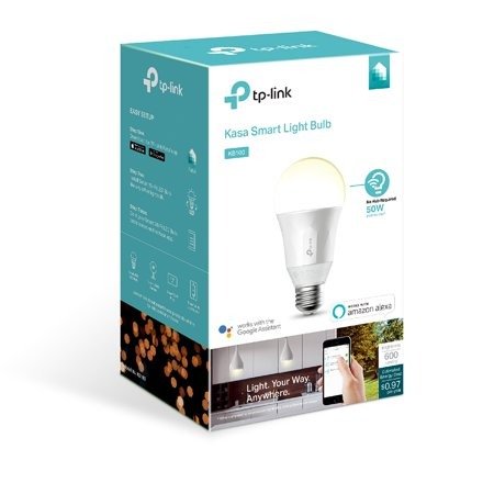KB100 A19 Smart Light Bulb, 50W Dimmable White LED, 1-Pack
