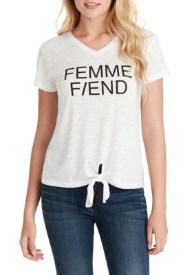 Maya Tie Front Femme Fiend Graphic T Shirt