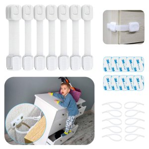 Cabinet Locks for Babies 30 Pcs Baby Proofing Kit, 10 Child Safety Cabinet Locks with 10 Extra 3M Adhesives