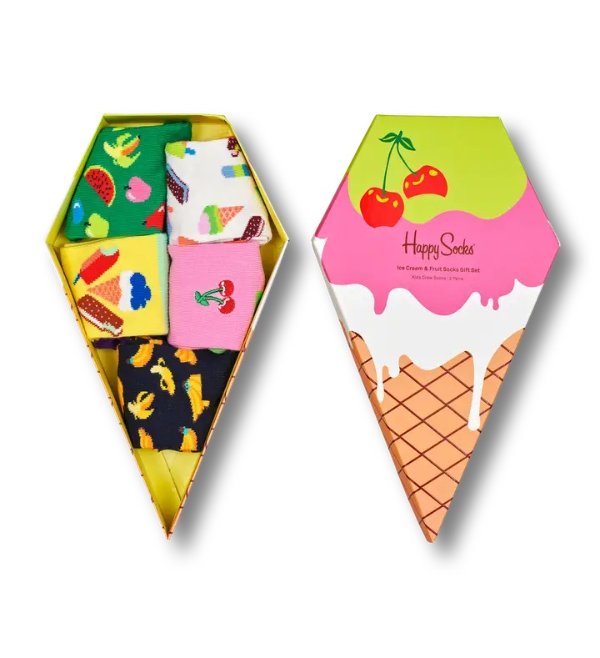 Sock Gift Box For Kids & Babies: Ice Cream & Fruits | Happy Socks