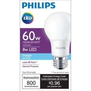 Philips 60W 日光灯A19 LED灯泡