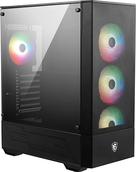 Mid-Tower PC Gaming Case – Tempered Glass Side Panel – 4 x 120mm aRGB Fan – Liquid Cooling Support up to 240mm Radiator x 1 – MAG Forge 112R