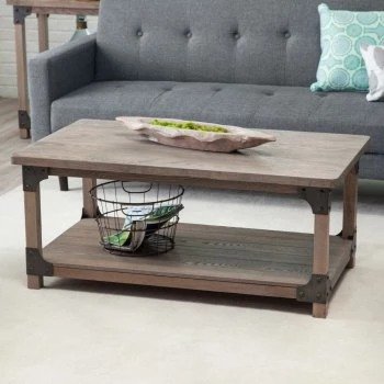 Belham Living Jamestown Rustic Coffee Table with Unique Driftwood Finish