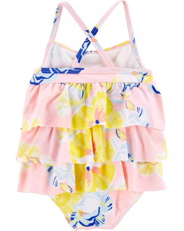 1-Piece Floral Ruffle Swimsuit1-Piece Floral Ruffle Swimsuit