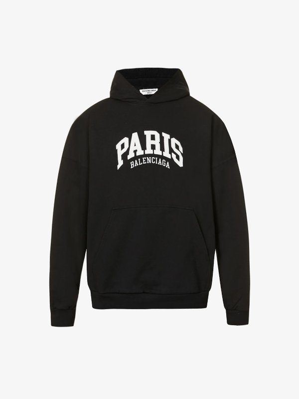 Paris slogan-print cotton-jersey hoody